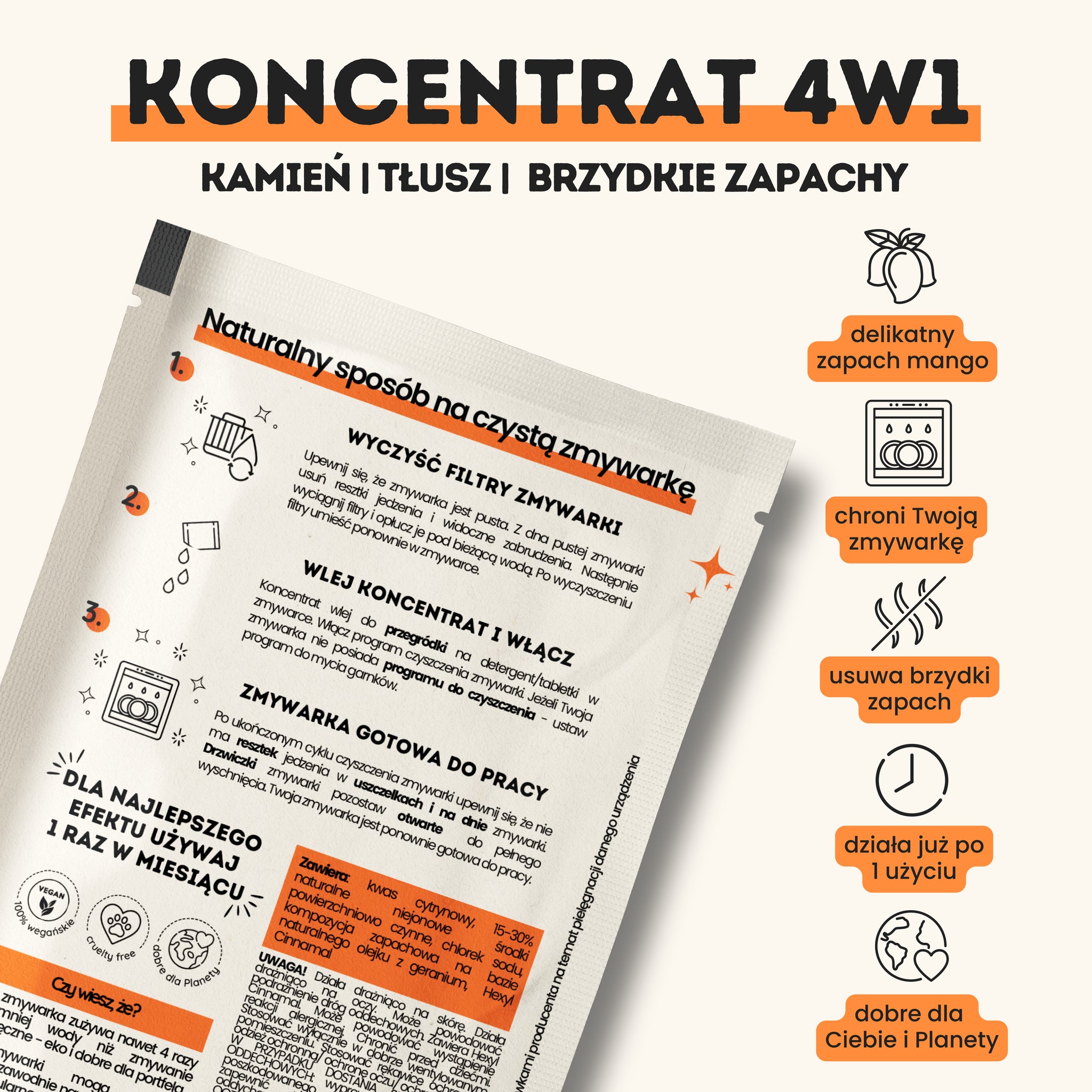 Koncentrat do czyszczenia zmywarki 4w1