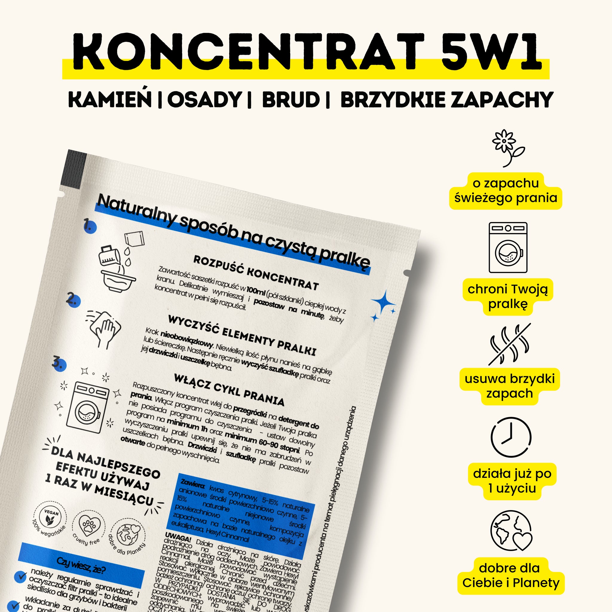 Koncentrat do czyszczenia pralki 5w1